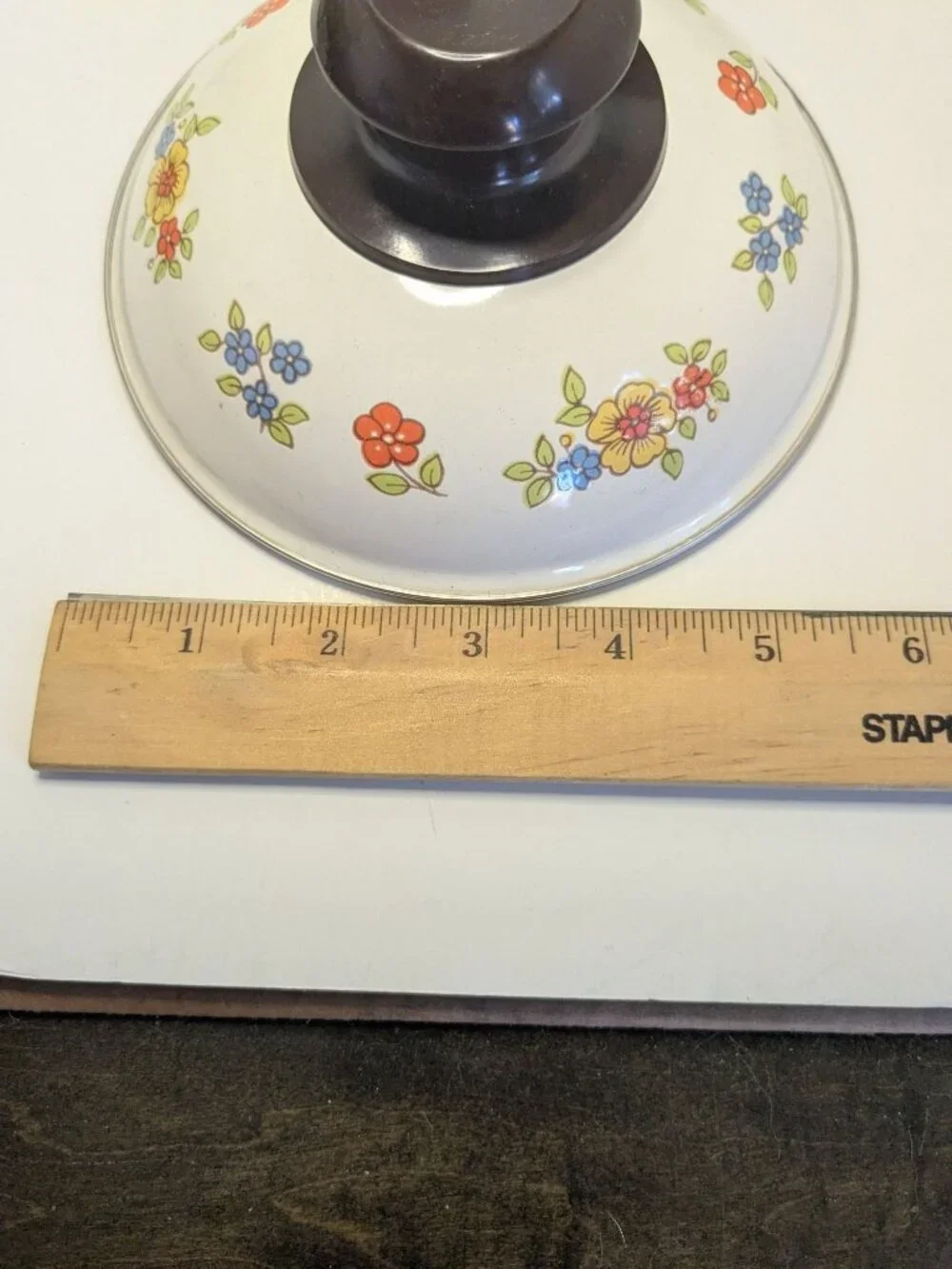 Vtg. Summer Garden By Excel 1-Quart Open Saucepan Lid Porcelain Clad Steel Flor